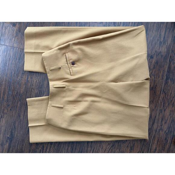 VTG 100% Wool Mustard Pleat Straight High Waist Pant Slack Trouser Size 10 Twee - Picture 5 of 5